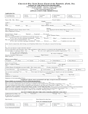 Application for Credential
