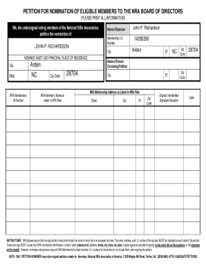 Nra Board of Directors Nomination Petition