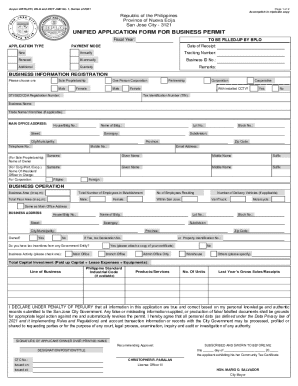 Unified Application Form for Business Permit