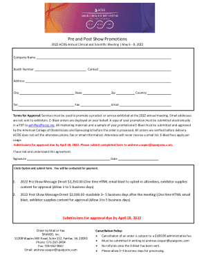 Pre and Post Show Promotions