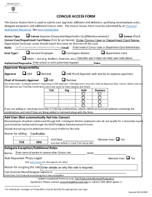 Concur Access Form. concur