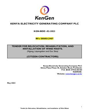 Tender for Relocation, Rehabilitation, and Installation of Wind Masts