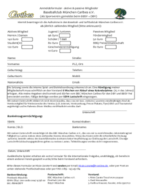Anmeldeformular - aktive & passive Mitglieder