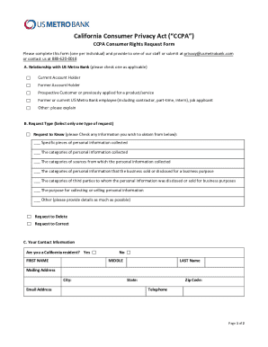 Ccpa Consumer Rights Request Form