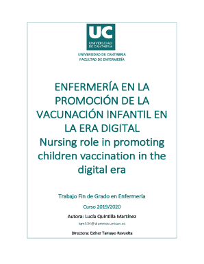 Enfermera en la promocin de la vacunacin infantil en la era digitalnursing role in promoting children vaccination in the digital era. trabajo fin de grado en enfermera
