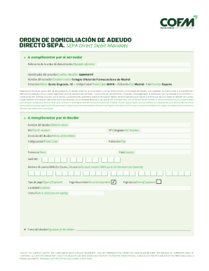 Orden de domiciliacin de adeudo directo sepa ordre de ...