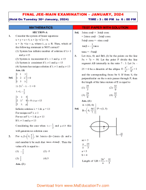 Final Jee–main Examination – January, 2024