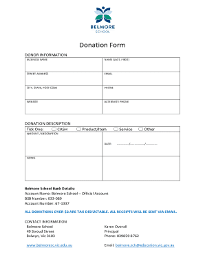 Donation Form Merge Fields