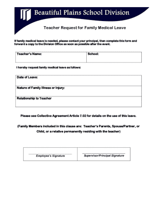 TEACHER REQUEST FOR PERSONAL LEAVE