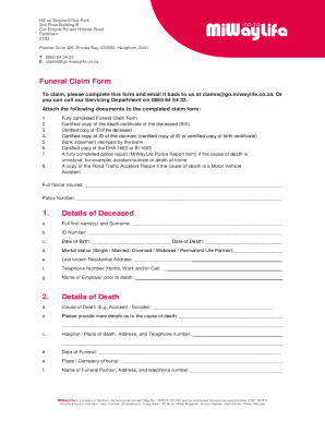 Funeral Claim Form