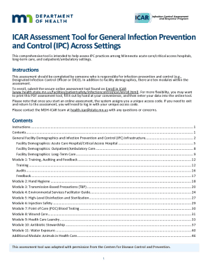 ICAR Assessment Tool for General Infection Prevention and Control (IPC) Across Settings. ICAR Assessment Tool for General Infection Prevention and Control (IPC) Across Settings
