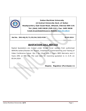 Quotation Call Notice
