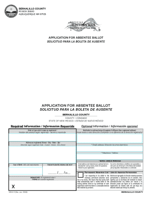 Final week to request an absentee ballot - bernalillo county