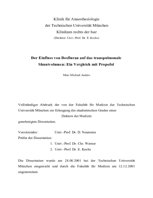 Klinik fr Anaesthesiologie des Klinikums rechts der Isar der Technischen Universitt Mnchen