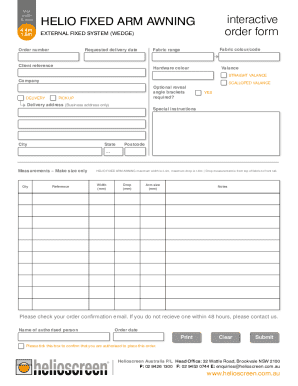interactive order form HELIOSHADE COCOON - Helioscreen