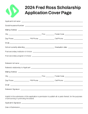 2024 Fred Ross Scholarship Application Guidelines