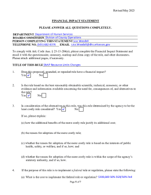 Emergency Rule Packet - Dhs Snap Resource Limit Changes