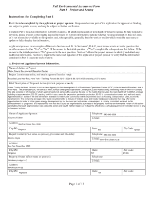 Full Environmental Assessment Form