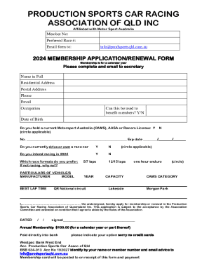 2024 Membership Application/renewal Form