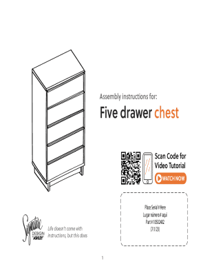 Assembly Instructions for Five Drawer Chest