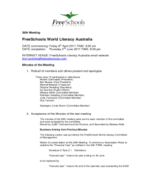 26th Meeting Minutes