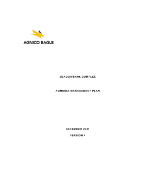 Ammonia Management Plan