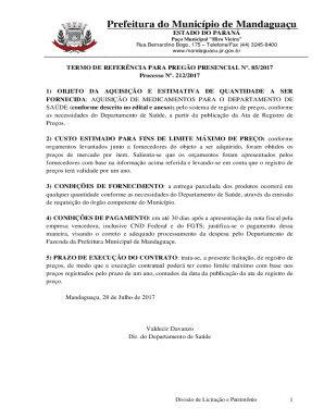 TERMO DE REFERNCIA PARA PREGO PRESENCIAL N