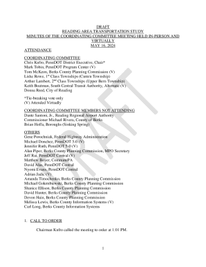 Reading Area Transportation Study Minutes