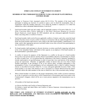 Ethics and Conflict of Interest Statement