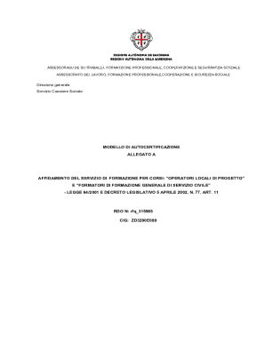 Fac simile di dichiarazione sostitutiva