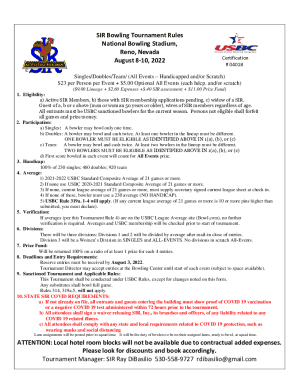 Sir Bowling Tournament Registration