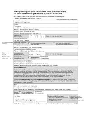 German Tax ID Application for Non-Residents