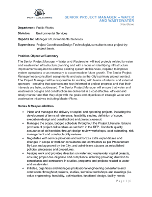 Senior Project Manager - Water and Wastewater