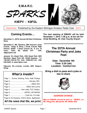 December Published by the Eastern Michigan Amateur Radio Club 2010