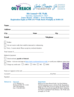 8th Annual 5k Walk Registration