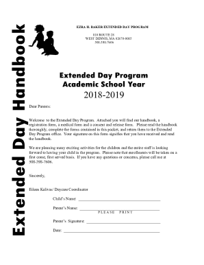 Fillable Online Extended Day Program Handbook 2018-2019 Fax Email Print ...