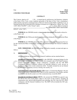 Construction Phase Contract