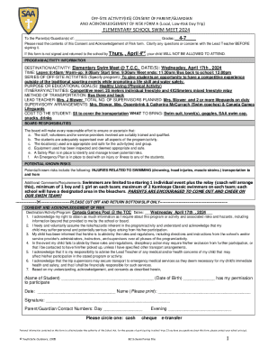 Off-site Activity Consent and Acknowledgement of Risk Form