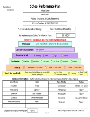 School Performance Plan