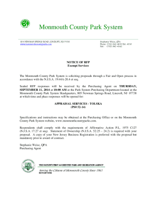 Rfp for Appraisal Services