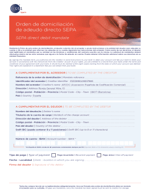 O orden de domiciliacin de adeudo directo sepa b2b