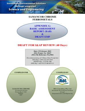Basic Assessment Report (bar) & Draft Emp