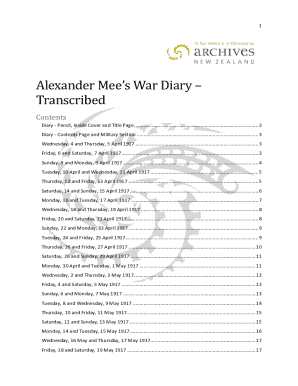 Alexander Mee's War Diary