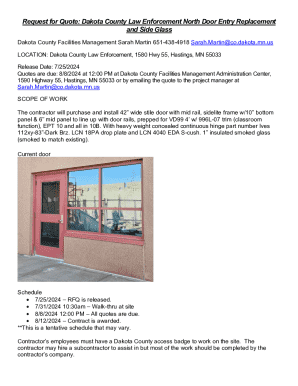 Request for Quote - Dakota County Law Enforcement North Door Entry Replacement