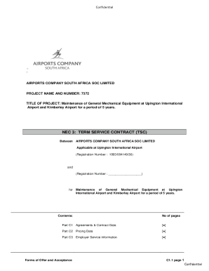 Nec3 Term Service Contract for Maintenance