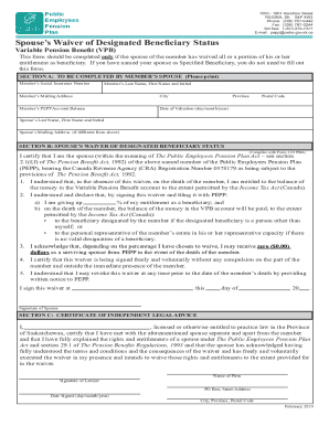 Spouse’s Waiver of Designated Beneficiary Status