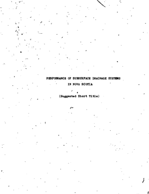 Assessment of Performance of Subsurface Drainage Systems in Nova Scotia