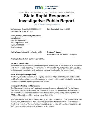 State Rapid Response Investigative Public Report