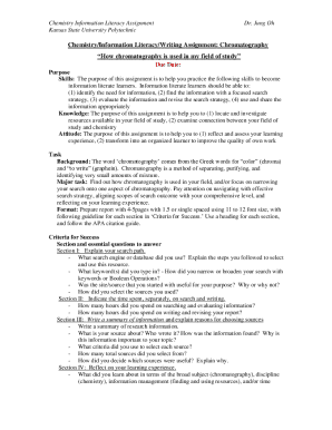 Chemistry Information Literacy Assignment