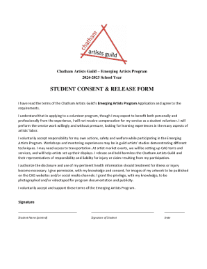 Student Consent & Release Form